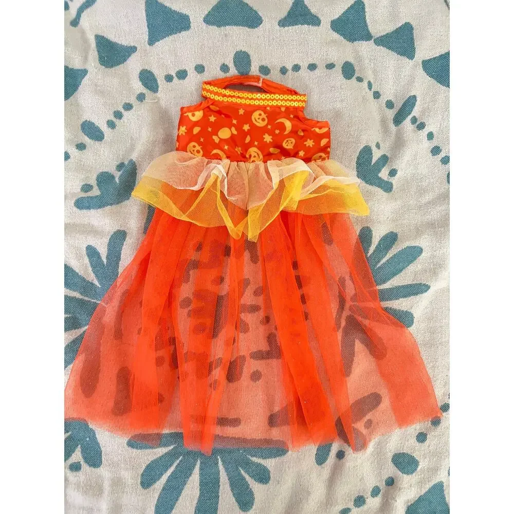 NWT Build a Bear Workshop Halloween Orange Tulle Dress